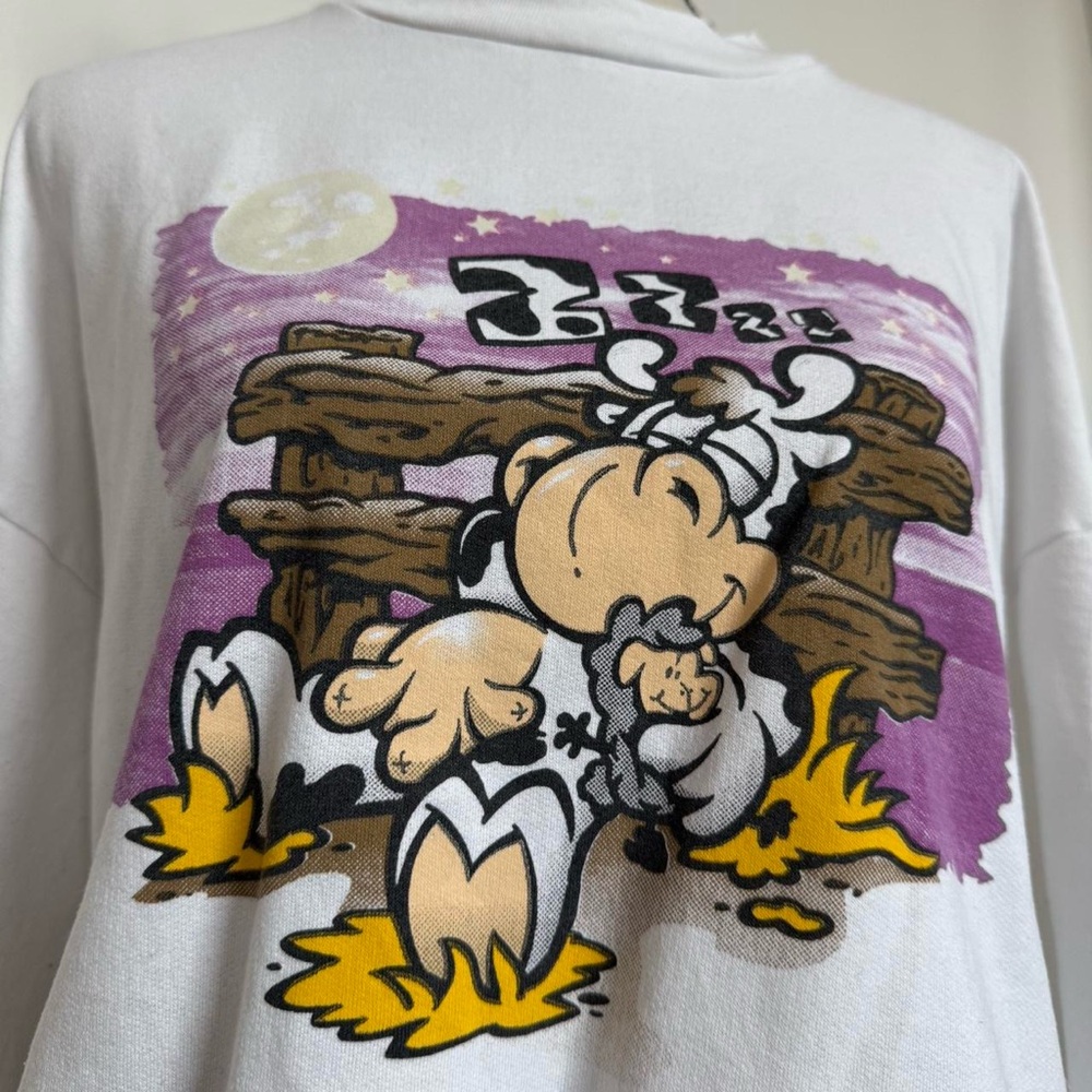 Vintage cartoon cow graphic crewneck
